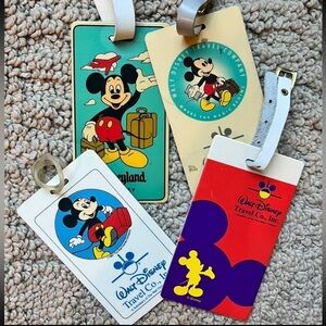 🧳 Lot 4 Disney tags luggage baggage Disneyland Travel GUC HTF vintage NWOT